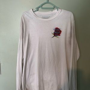 Pacsun flower white long sleeve size:M